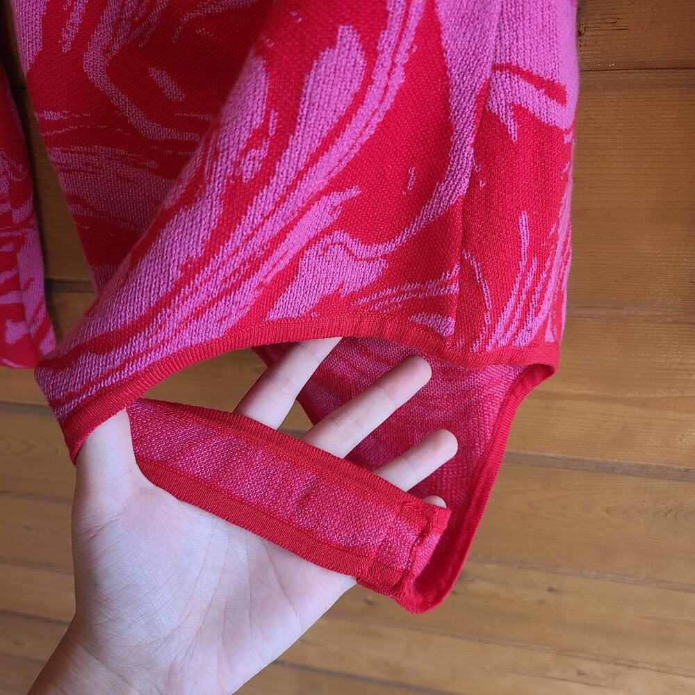 Nasty Gal Bodysuit Sweater Top NWT Red Pink Marble Open Back 6 NWT Thong Bottom - Picture 6 of 6